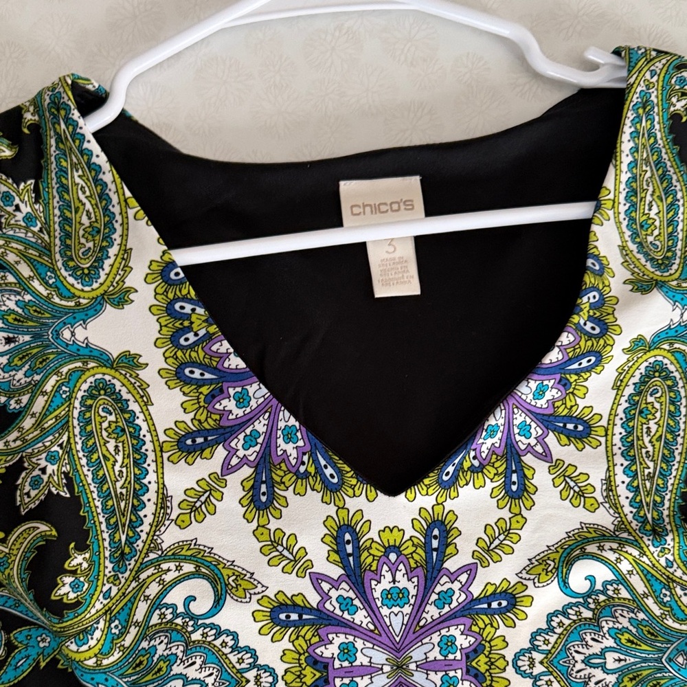 Chicos Dress Size 3, Paisley Stretch - Picture 11 of 13